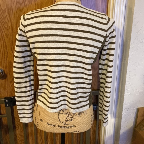 Madewell Striped Boat Neck Sweater XS | Shoulder Zip | Boxy Cotton Wool Knit - Picture 5 of 12